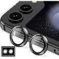 Galaxy Z Flip 5 用 カメラフィルム [Kakuki] ギャラクシーZ Flip 5 用 カメラ保護フィルム 薄型 強化ガラス 耐衝撃 独立型 露出オーバー防止 アルミ合金 カメラカバー (ブラック)
