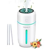 TOWOOZ【2023新登場】加湿器 卓上 車用加湿器 超音波式 静音 小型 350ML 除菌 大容量 Type-C急速充電 車載 ナイトライト付き 上部給水 空焚き防止 水漏れ防止 乾燥対策 花粉対策 次亜塩素酸水対応 おしゃれ オフィス 寝室 オ