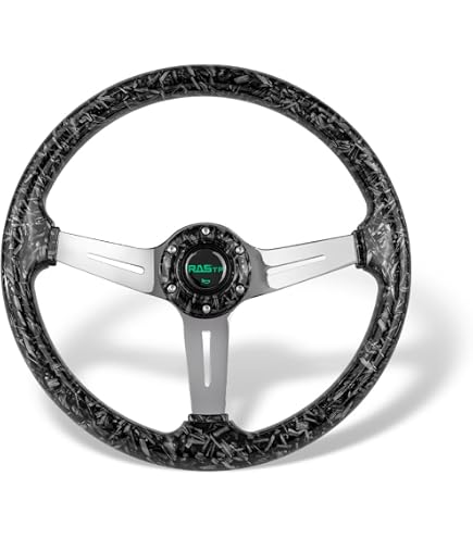 Amazon | 14インチ レザーステアリング ハンドル ディープコーン