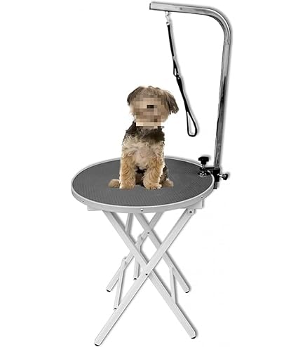 トリミングテーブル　トリミング台　小型犬　トリミング　犬用品　シルバーホワイト Amazon.co.jp: ペットトリミングテーブル トリミング台 中小犬用60cm丸
