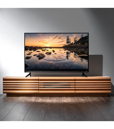 Amazon｜Cスタイル テレビボード 幅200cm ウォールナット無垢 テレビ台