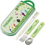 スケーター(Skater) お弁当 トリオセット 箸 スプーン フォーク ピクミン 子供用 抗菌加工 開けやすいスライド式 日本製 TACC2AG-A