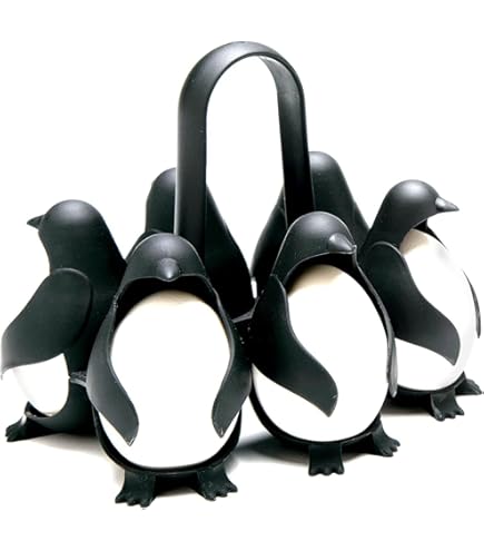 Peleg Design エッグホルダー ペンギン ブラック 6個入り