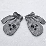Nice Days（ナイス　ディズ）　ベビー あったかミトン　かきむしり防止用手袋　ニット (ライトグレー　スター)