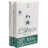 ごみ袋 70L 100枚 半透明 ポリ袋 ボックスタイプ 0.02mm厚 【ベドウィンマート厳選ごみ袋】 (100)