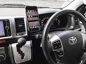 Amazon Toyota トヨタ 0系 4型 4 5型ハイエース 専用 マグネット 磁石式 スマートフォン スマホ ホルダー 携帯 ホルダー 車載ホルダー強力 固定 携帯電話ホルダー 車 バイク