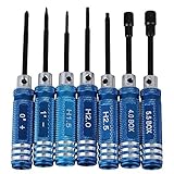 BQLZRブルーt10003アルミニウム合金六角スクリュードライバーキードライバーツールキットfor RC Car 7 in 1セット