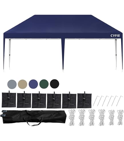 Amazon | CYFIE タープテント 3mx6m サイドシート6枚付き ワンタッチ式