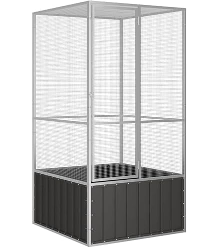Amazon | vidaXL バードケージ アントラシート 115x78x200 cm 亜鉛
