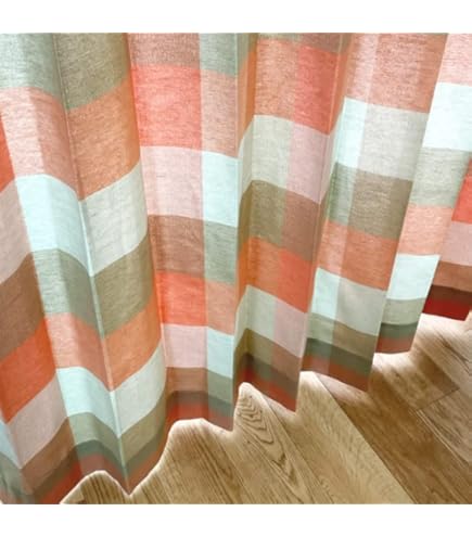 Amazon｜ArtOFabric チェック柄ポリエステルギンガムカーテンパネル(2