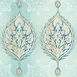 York Wallcoverings ve7020 Patina Vie Henna Palm Ogee壁紙、ブルース