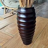 モダン フラワーベース マホガニー F 木製 花器 アジアン雑貨