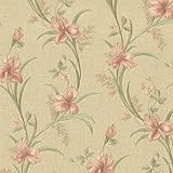 Brewster 2532-20466 Misty Lily Trail Wallpaper Pink [並行輸入品]