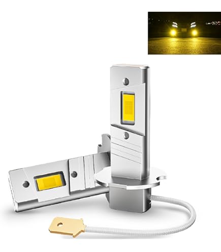 Amazon | 12v 24v 兼用 LED H3 フォグランプ 無極性 ゴールデン