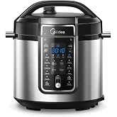 Midea 6L Electric Pressure Cooker with 12 Preset Cooking Functions,Stainless Steel Pressure Cooker with 24H Preset Timer and