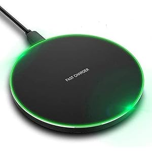 IMDEN ワイヤレス充電器 10W/7.5W/5W 【Qi認証】 【PSE認証済み】 LEDカラ フルなライト付き置く…