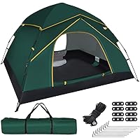 Haibei テント ワンタッチテント 3~4人用 キャンプテント 数秒設営 uvカット加工 防風防水 通気性 キャンプ用品 花見 運動会 登山用 防災用 新绿色…