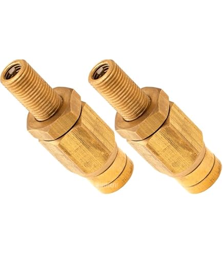 GASHER 5 Piezas Válvula De Inflado Schrader 1/4" Con Conexión Push, Latón, Manguera De 1/4 OD Para Suspensión Neumática De Camiones Y Trailers