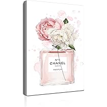 Amazon.co.jp: 7CANVAS アートパネル シャネル 香水 ピンク フラワーズ
