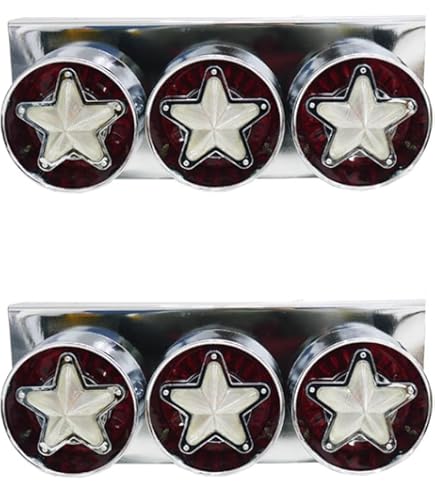 3連 電球 トラックテールランプ 左右2個セット ロケットテール 星型