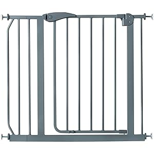 モダンデコ ベビーゲート ワイド つっぱり ダブルロック式 オートクローズ 設置幅75～95cm (グレー)