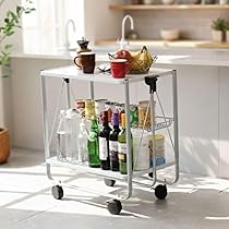 Amazon.co.jp: WEIMALL キッチンワゴン キャスター付き 折りたたみ