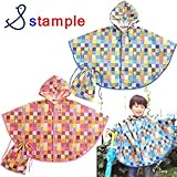 stample（スタンプル）パッチワークチェックレインポンチョ（巾着付） (S（70-80cm）, 26ピンク)