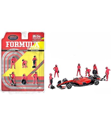 アメリカンジオラマ　F1 ピットクルー フィギュア レッド　1/18 Amazon.co.jp: American ジオラマ フォーミュラワン F1 ピットクルー7