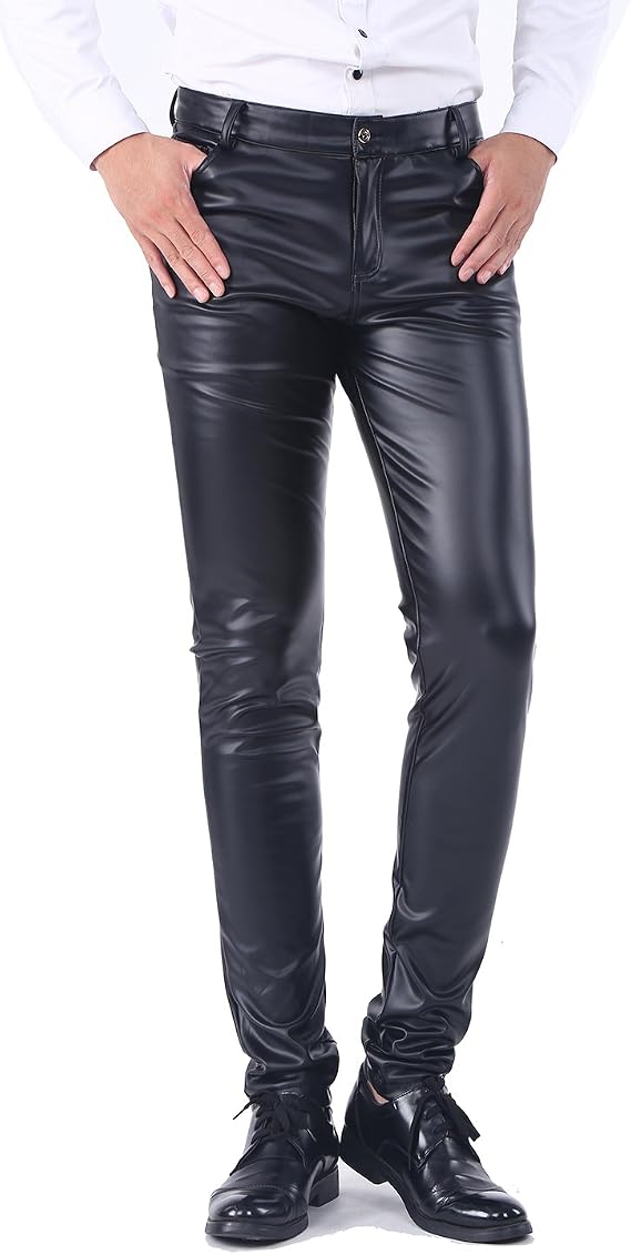 Five Pockets Faux Leather Pants Jeans 