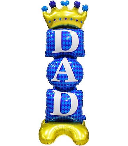 KatchOn, Fathers Day Balloons With Mustach - Giant 32 Inch, Pack Of 8 | Gold I Love U Dad Balloons, Best Dad Trophy Balloon | Happy Fathers Day Decorations For Party | Fathers Day Foil Balloons