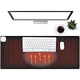 マウスパッド 加熱 デスクパッド 3つ加熱レベル 15秒速熱 4時間に自動停止 過熱保護 ゲーム PCパッド 暖かい ノートパソコンマット キーボード パッド 多機能 防水 滑り止め 耐油性 長寿命 冬用 加熱されたフットウォーマー 拡張版発熱マウス