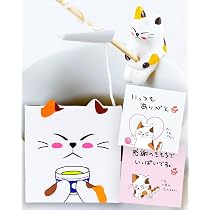 Amazon | お茶 ギフト セット 父の日│和紙缶│ねこ 猫 緑茶 茶葉（80g
