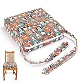 Sumnacon 食事 クッション こども 座布団 椅子用 クッション こども 高さ調節 チェアクッション 子供 動物の柄 ひも付き (フクロウ)