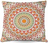 (Small 41cm x 41cm) - Decorative Smooth Woven Linen Couch Throw Pillow from DiaNoche Designs Iris Le