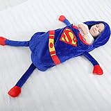 （ディゾン）dizoon ベビー スリーパー 寝袋 おくるみ 暖かい 柔らかい 子供用 赤ちゃん フランネル 春秋冬用 新生児 0-2歳 7デザイン かわいい カートゥーン (スーパーマン, 0-1歳