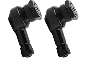 KDSSYFT ステム タイヤバルブ 2個セット エアーバルブ 90度 アルミ合金製 ユニバーサルホイール クランプインバルブ 軽量化 自動車タイヤ用 - 1