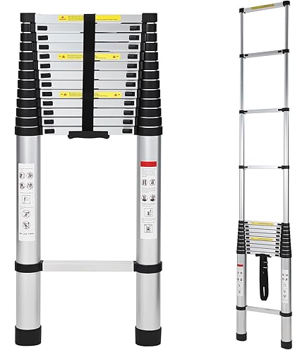 Amazon.co.jp: DayPlus 伸縮はしご 最長5 m (16.5 ft) 折り畳み伸縮