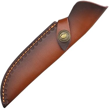 1PC ナイフシース、ベルトループとスナップ留め付き牛革保護ケース