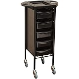 ストックワゴン W 6段タイプ ブラック 幅39×奥行45.5×高さ92cm [ 美容室ワゴン エステワゴン ネイルワゴン キッチンワゴン マルチワゴン サイドワゴン キャスターワゴン キャスター付き インテリア 収納 業務用 サロン ワゴン ラック