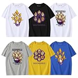 [ほのぼのと] ジョジョの奇妙な冒険 Tシャツ グイード・ミスタ 半袖 綿 夏服 セックス・ピストルズ 上着 クルーネック インナーシャツ 吸汗 通気性 肌着 柔らかい カジュアル (S,ホワイトB) [並行輸入品]