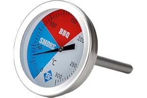 Aoyitaf BBQ用温度計、オーブン用温度計 | スモーカー温度計,バーベキュー温度ゲージ、調理バーベキューオーブンスモーカー用2インチスモーカー温度ゲージ