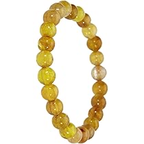 ★イエロートルマリン 6.8ミリ珠 ブレスレット(SA~SA+) 高品質]イエローサファイアブレスレット （約10mm玉・ミックス