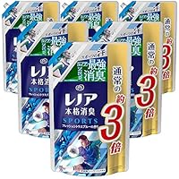 レノア 本格消臭 柔軟剤 スポーツ フレッシュシトラスブルー 詰め替え 約3倍(1260mL)&times;6袋