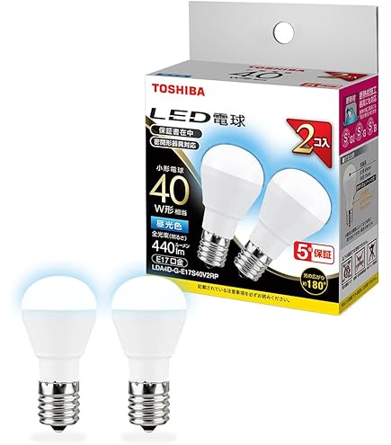 Amazon | TOSHIBA(東芝) LED電球 E26 A形 60W相当 全方向 昼白色 2P