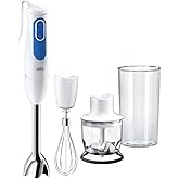 Braun MultiQuick 3 MQ3025WH, PowerBell Plus metal shaft, 2 Speeds, EasyClick System for Accessories, Anti-Splash, 350 ml Chop