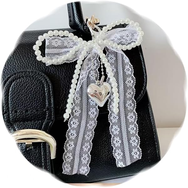 2 PCS Black Mesh Bow Keychains – Metal Bowknot Purse Charms For Keys, Backpacks, Handbags (12cm Each)