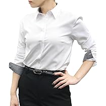 Amazon | [HORIZON-GC] シャツ レディース 白 長袖 ワイシャツ
