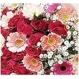 ［ビズフラワー］花束 バラとガーベラ バラの色 赤 ガーベラの色 オレンジ