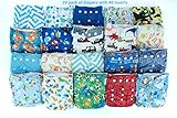Pocket Cloth Diapers with 40 Inserts (2 Inserts Per Diaper)-boy Pack by Happy Flute