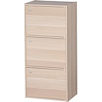 Amazon｜アイリスオーヤマ カラーボックス 3段 ドア付き 収納ボックス